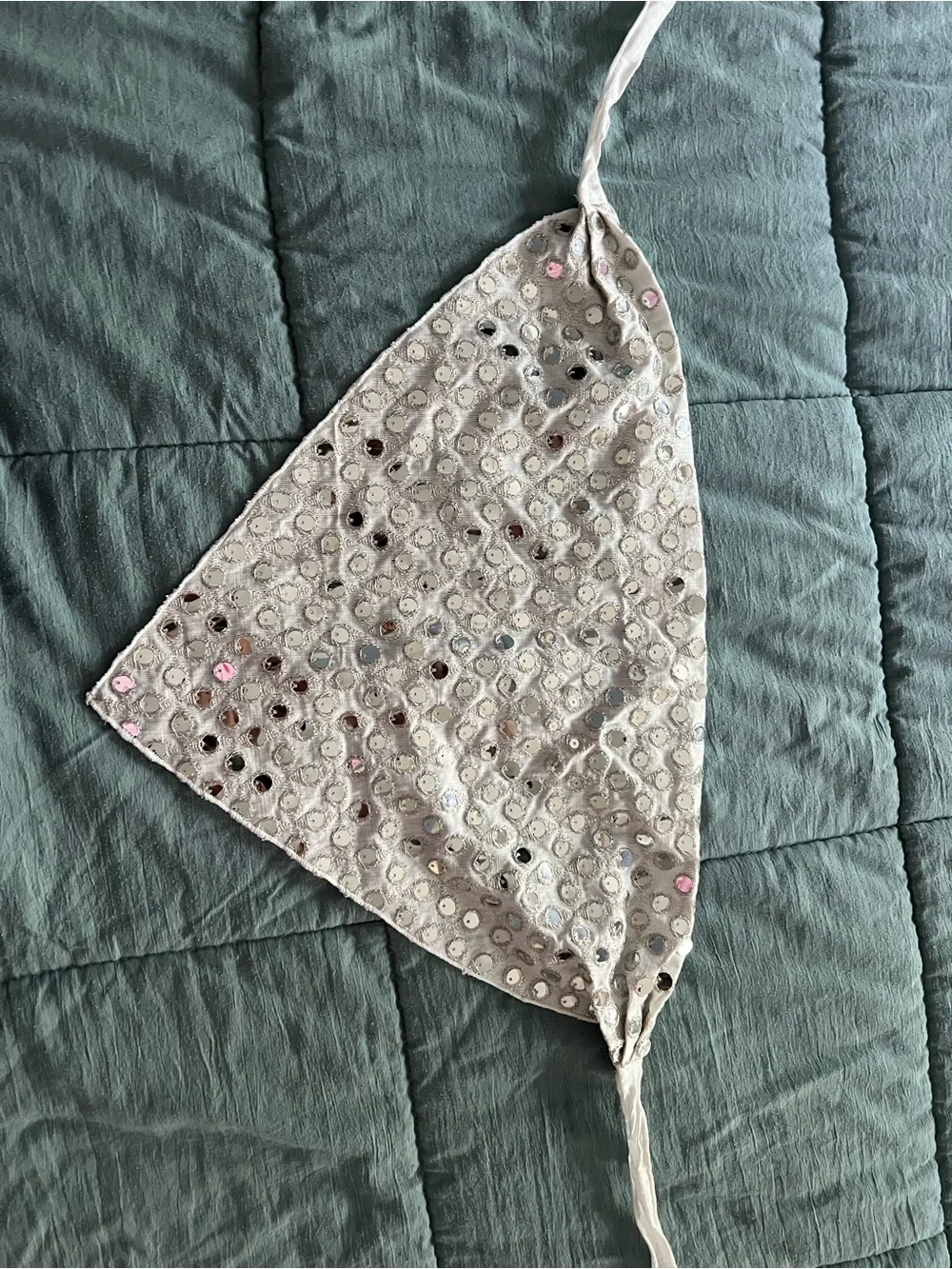 Urban Outfitters White Mirrored Triangle Headscarf